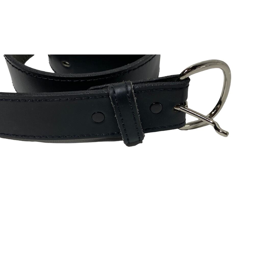 Black Leather Belt Men's 49" Buckle To End